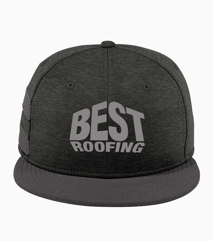 Shadow Heather Striped Flat Bill Snapback Cap