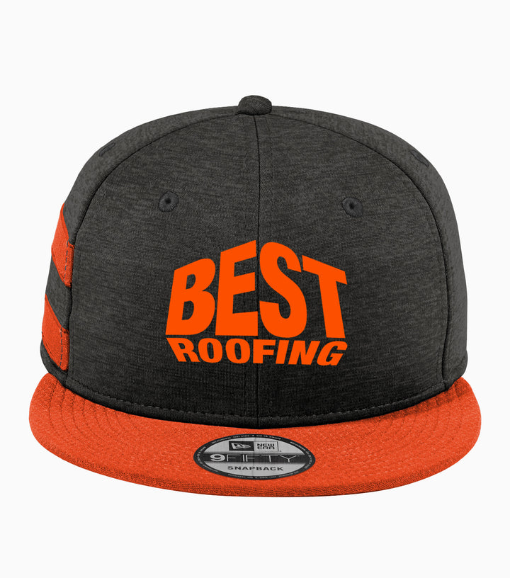 Shadow Heather Striped Flat Bill Snapback Cap