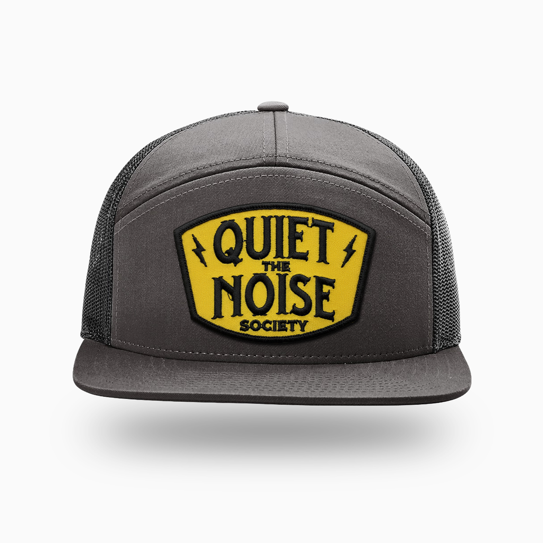 QUIET THE NOISE SOCIETY · 7-PANEL TRUCKER
