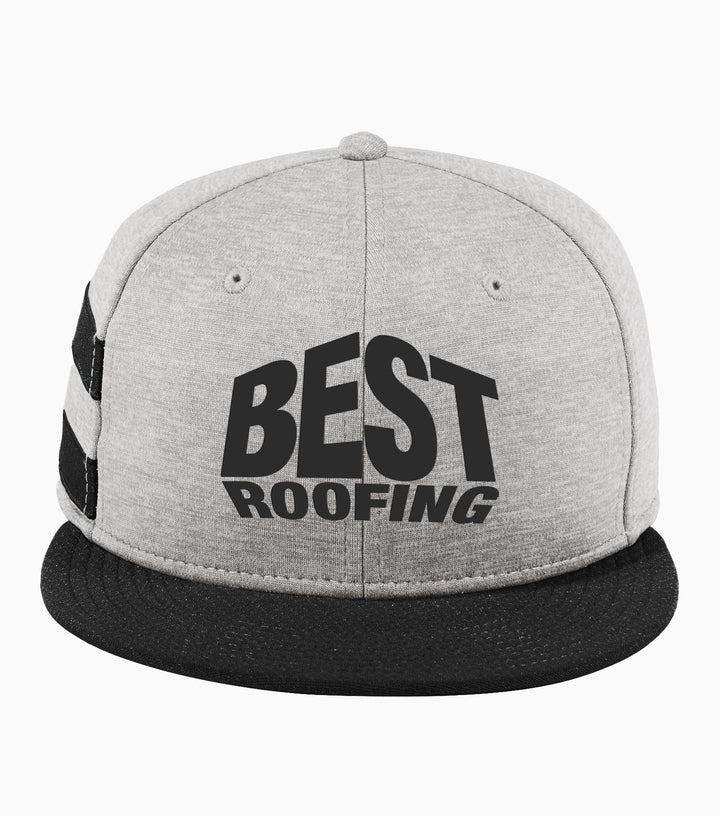 Shadow Heather Striped Flat Bill Snapback Cap