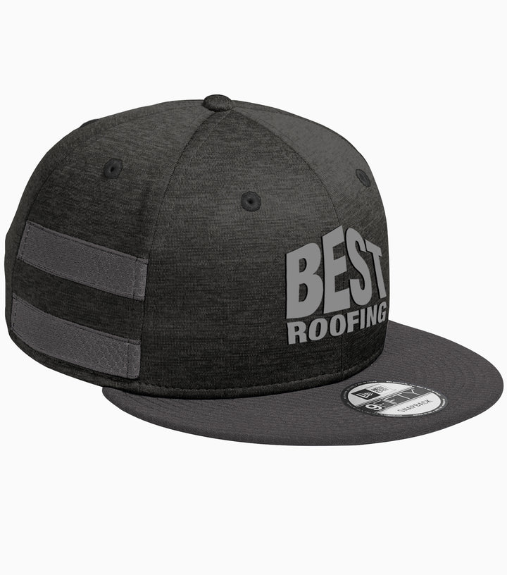 Shadow Heather Striped Flat Bill Snapback Cap