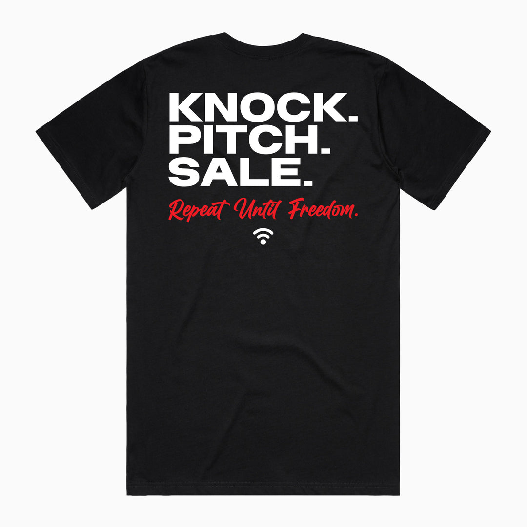 KNOCK. PITCH. SALE.