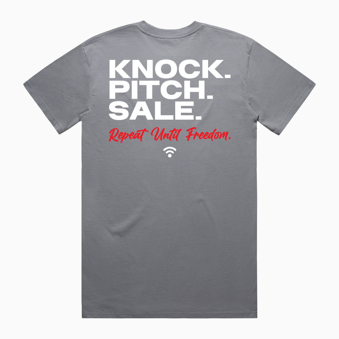 KNOCK. PITCH. SALE.