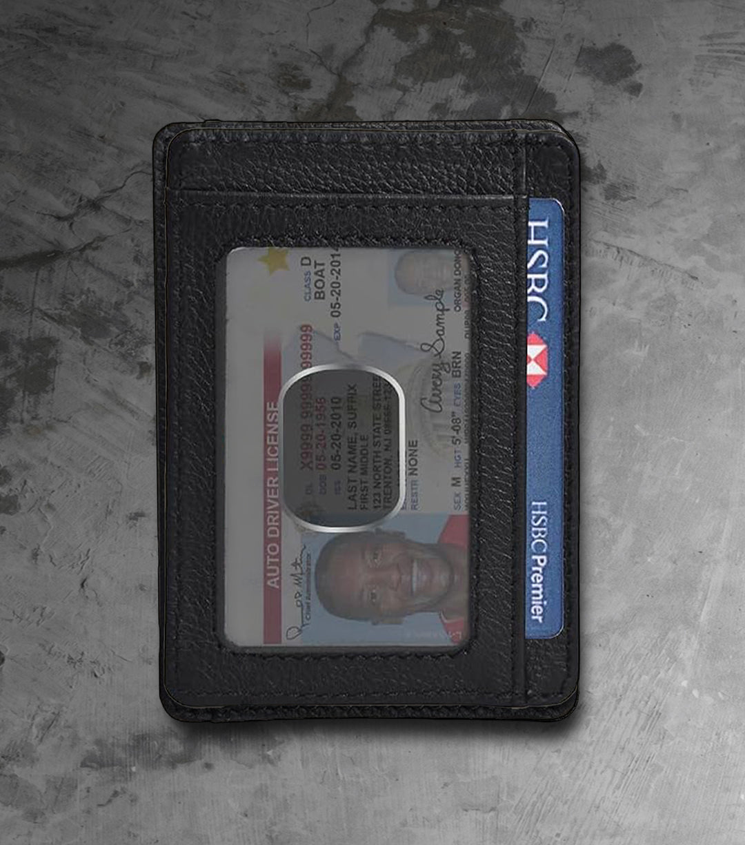 Slim Leather Pebble Wallet