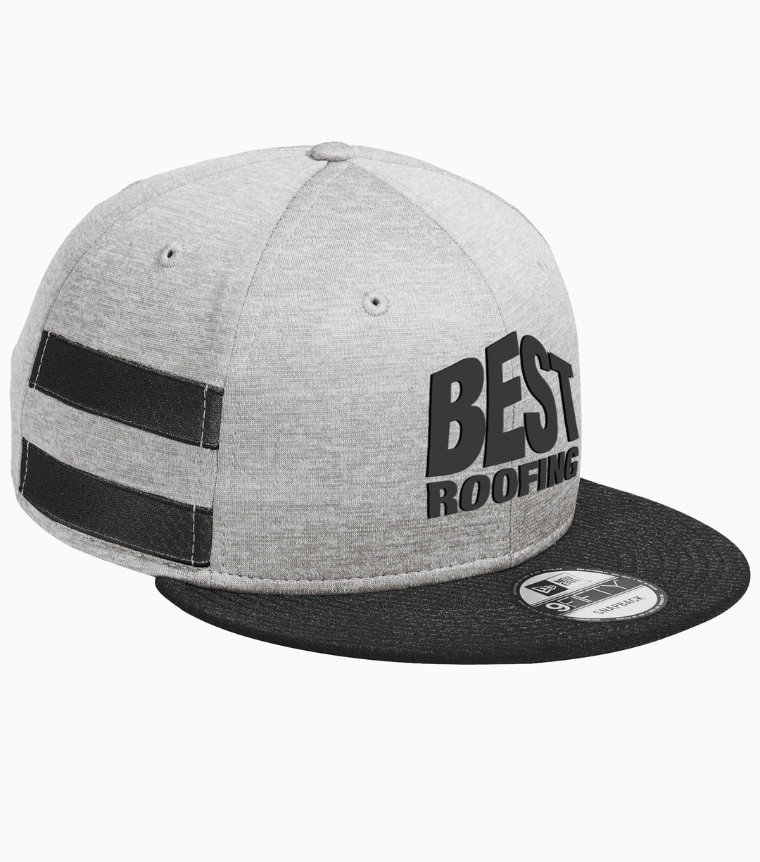 Shadow Heather Striped Flat Bill Snapback Cap