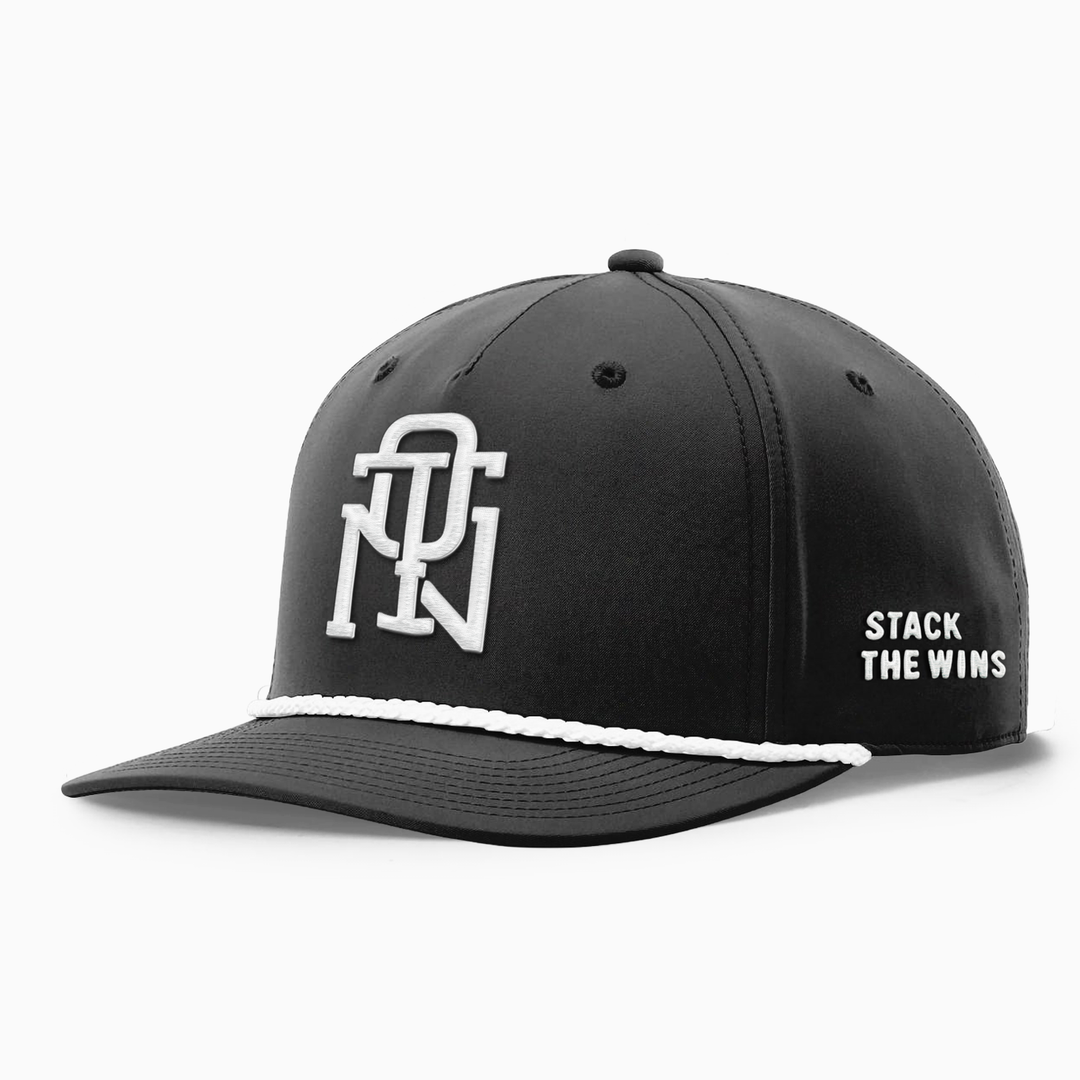 QUIET THE NOISE · STACK THE WINS ROPE CAP