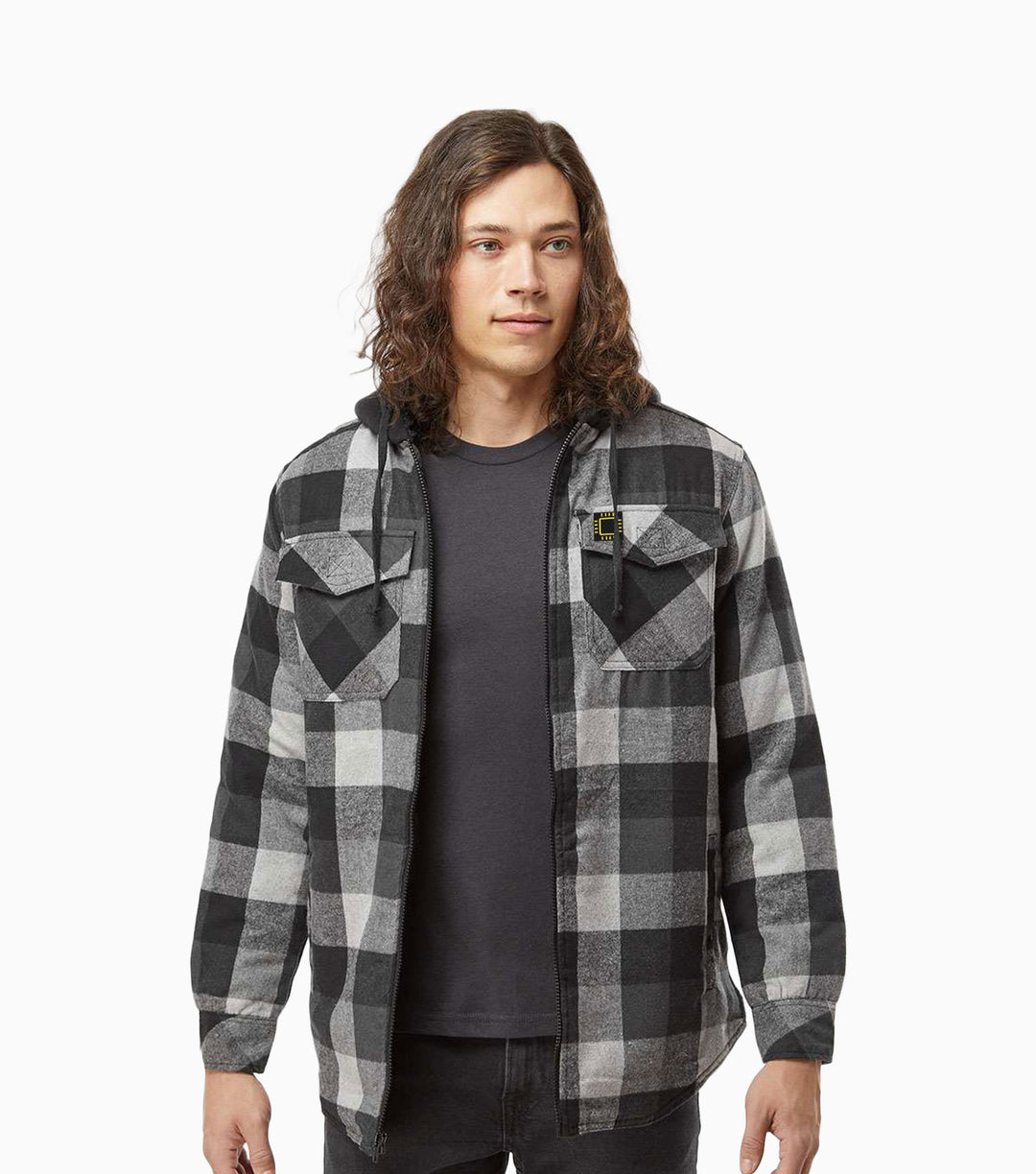 Quilted Flannel Hooded Jacket