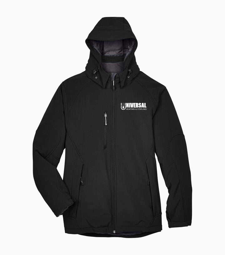 Glacier Insulated Three-Layer Fleece Soft Shell Hood Jacket with Detachable Hood