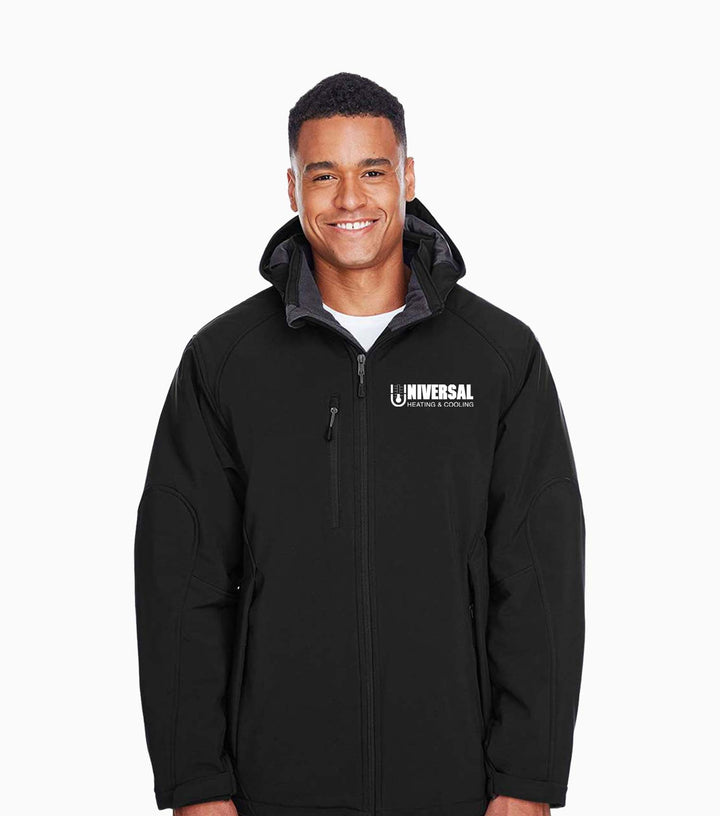 Glacier Insulated Three-Layer Fleece Soft Shell Hood Jacket with Detachable Hood