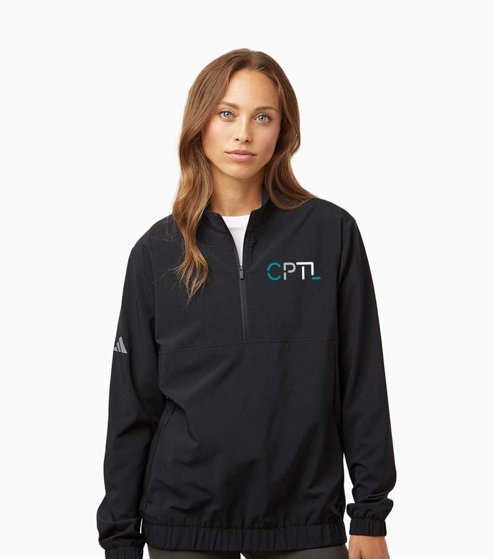 Ladies Woven Half-Zip Pullover