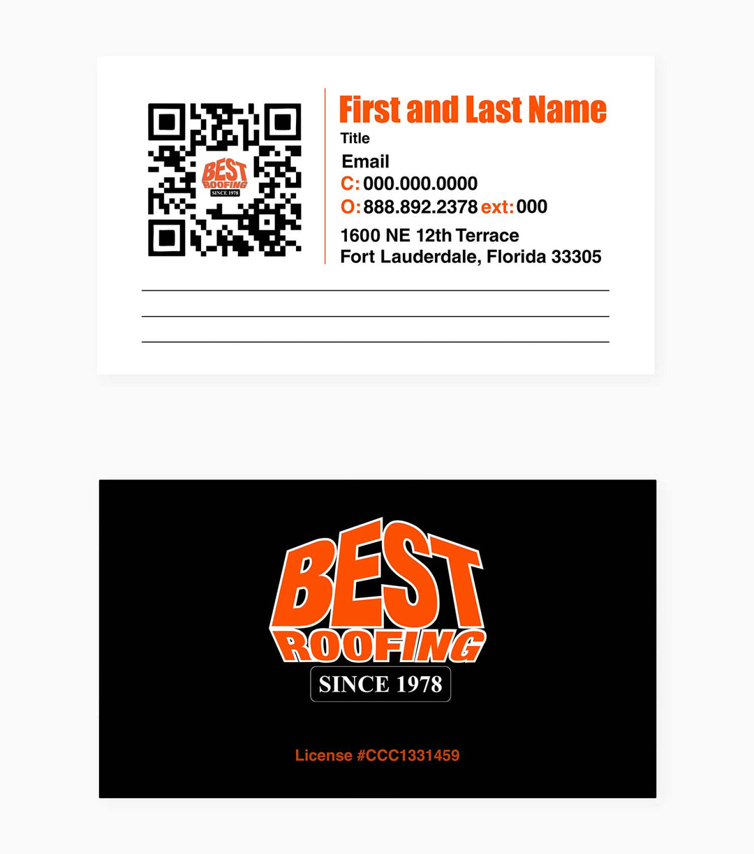 Best Roofing Business Card Design 1