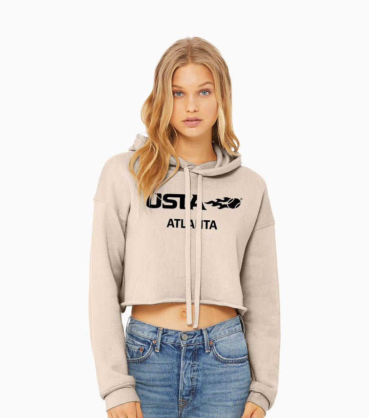 Ladies Sponge Fleece Cropped Fleece Hoodie