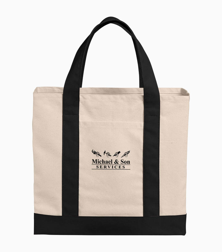 Cotton Canvas Two-Tone Tote