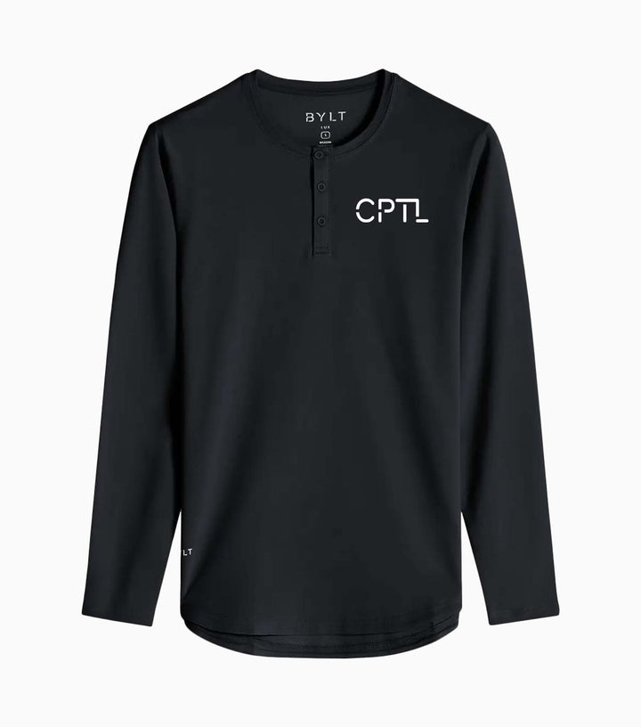 Henley Drop-Cut Long Sleeve: LUX