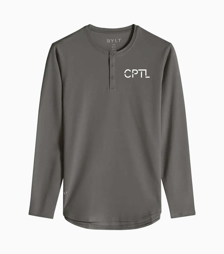 Henley Drop-Cut Long Sleeve: LUX