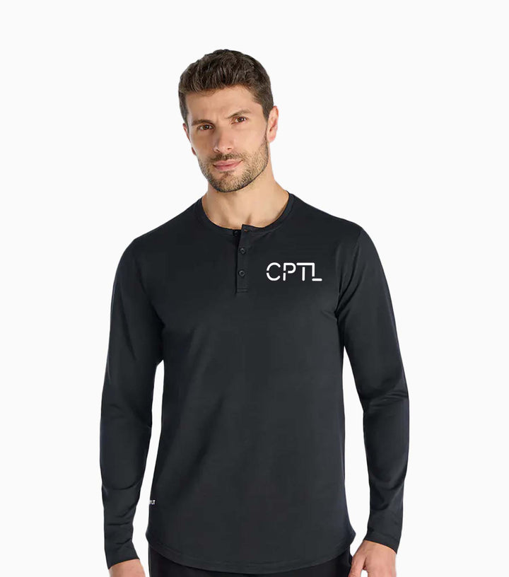 Henley Drop-Cut Long Sleeve: LUX