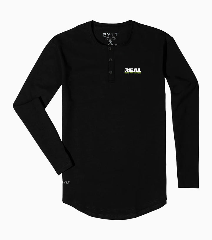 Henley Drop-Cut Long Sleeve: LUX