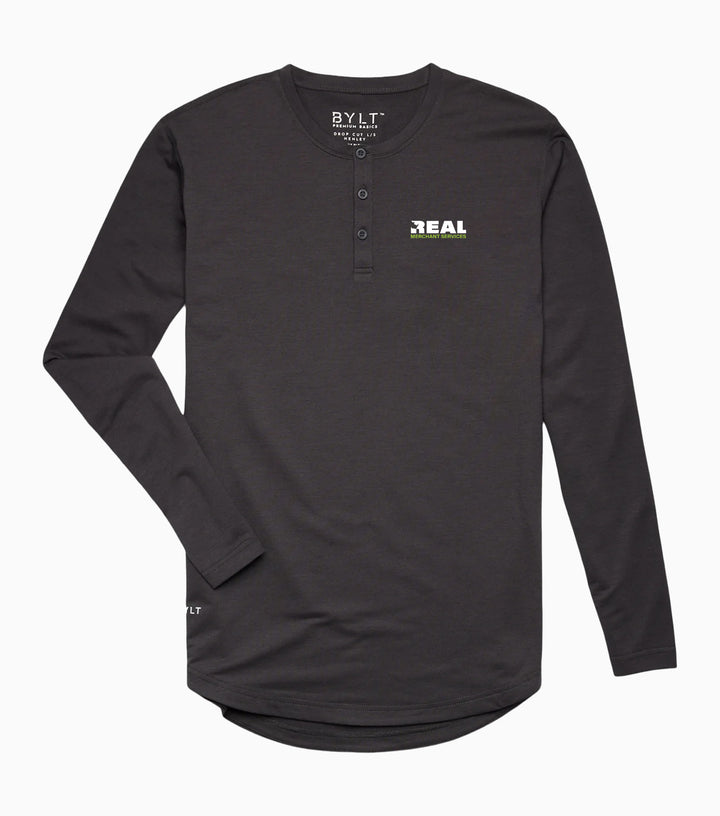 Henley Drop-Cut Long Sleeve: LUX