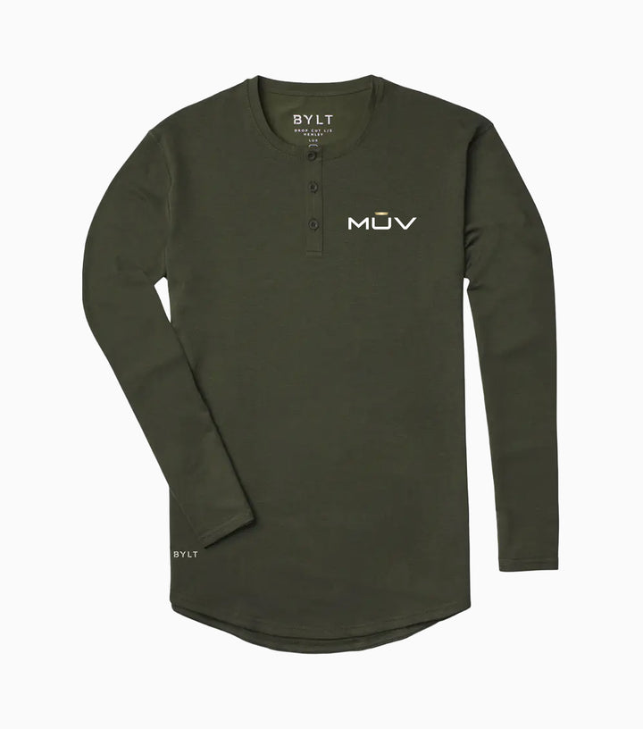 Henley Drop-Cut Long Sleeve: LUX