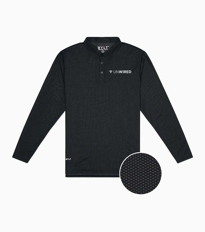 Pulse Long Sleeve Split-Hem Polo