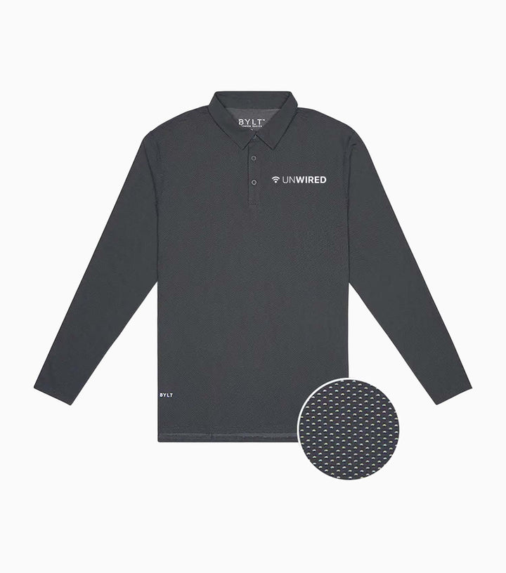 Pulse Long Sleeve Split-Hem Polo