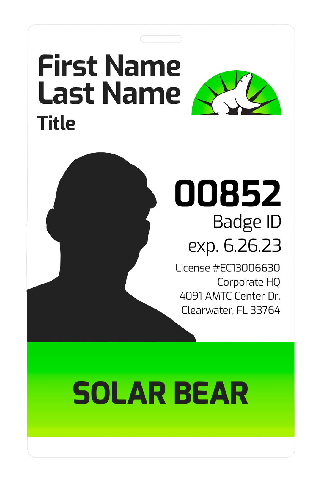 Solar Bear ID Badge and Lanyard