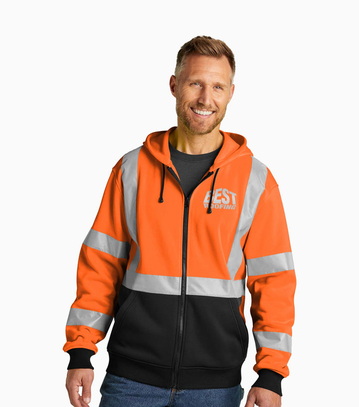 ANSI 107 Class 3 Heavy-Duty Fleece Full-Zip Hoodie