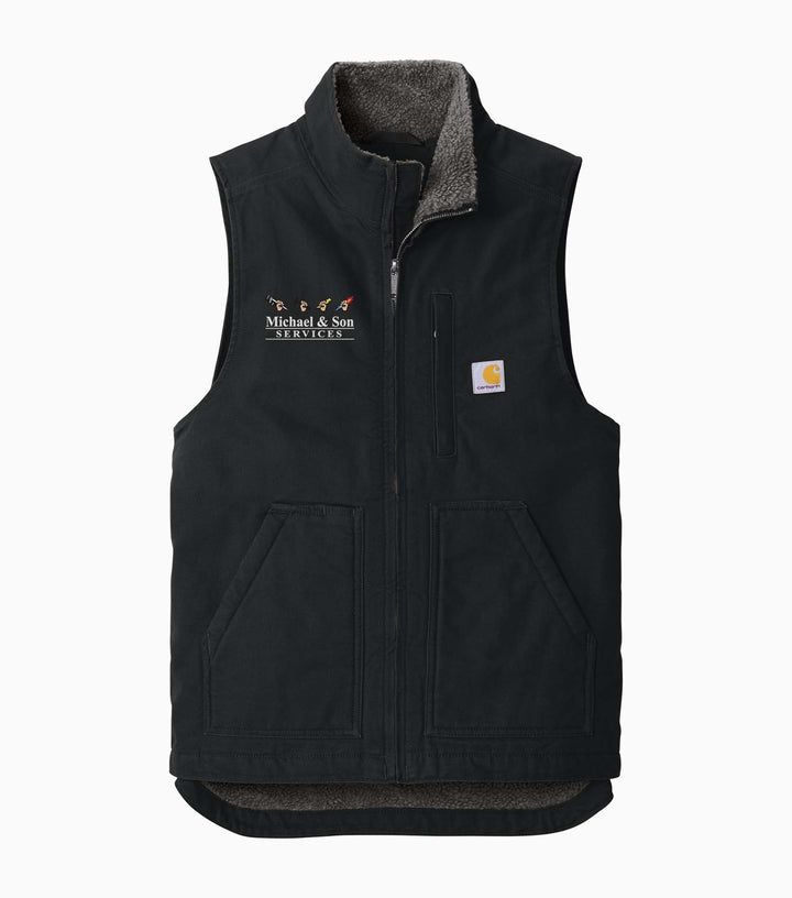 Sherpa-Lined Mock Neck Vest