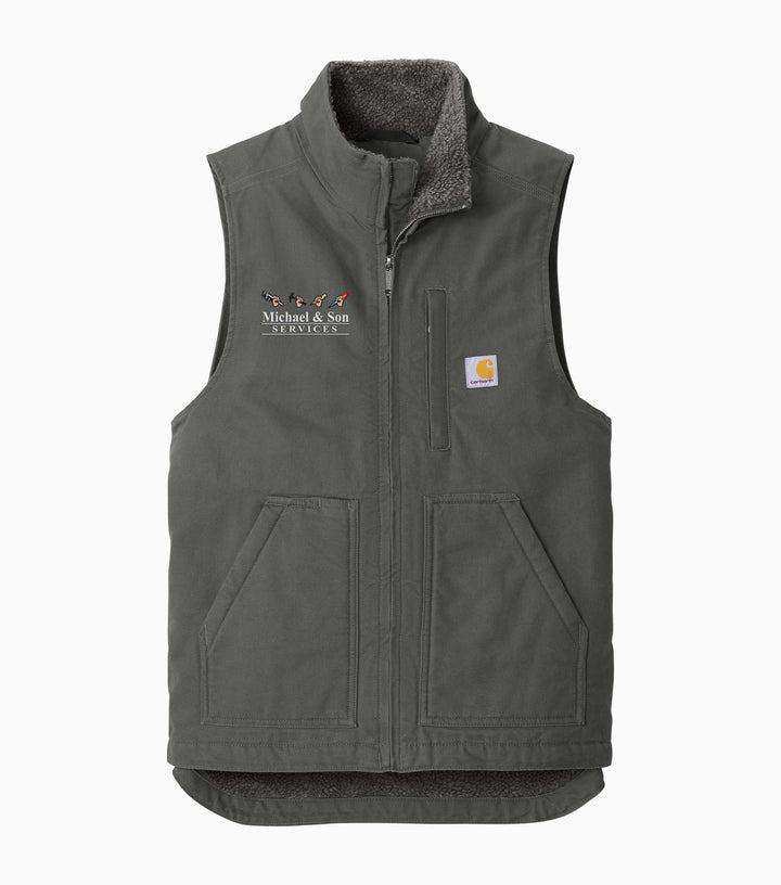 Sherpa-Lined Mock Neck Vest