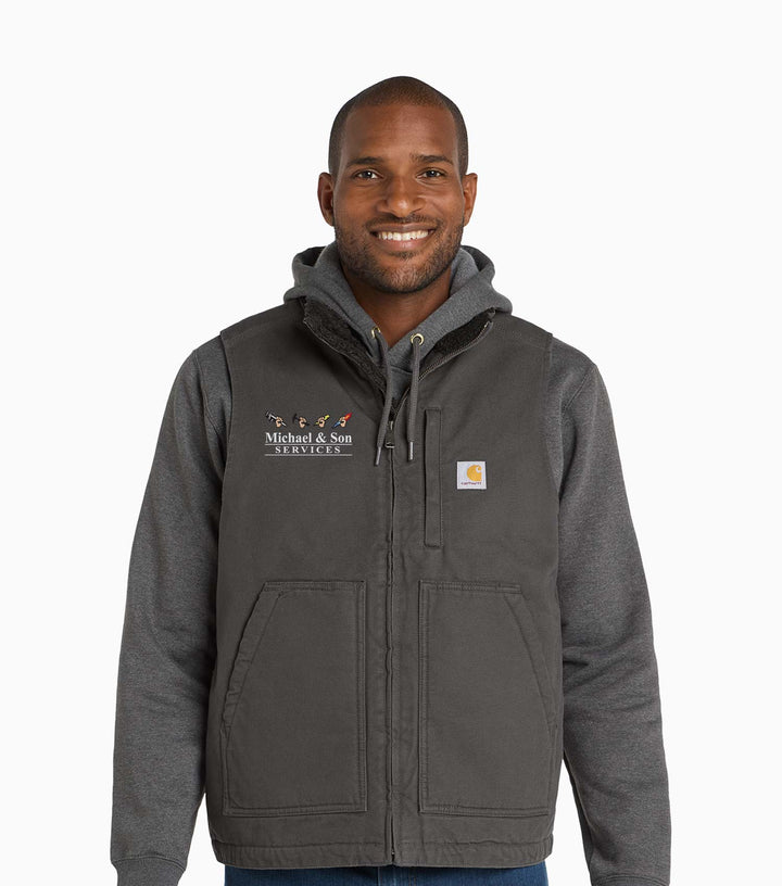 Sherpa-Lined Mock Neck Vest