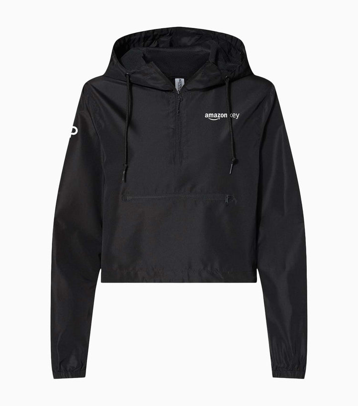 Ladies Lightweight Quarter-Zip Pullover Crop Windbreaker