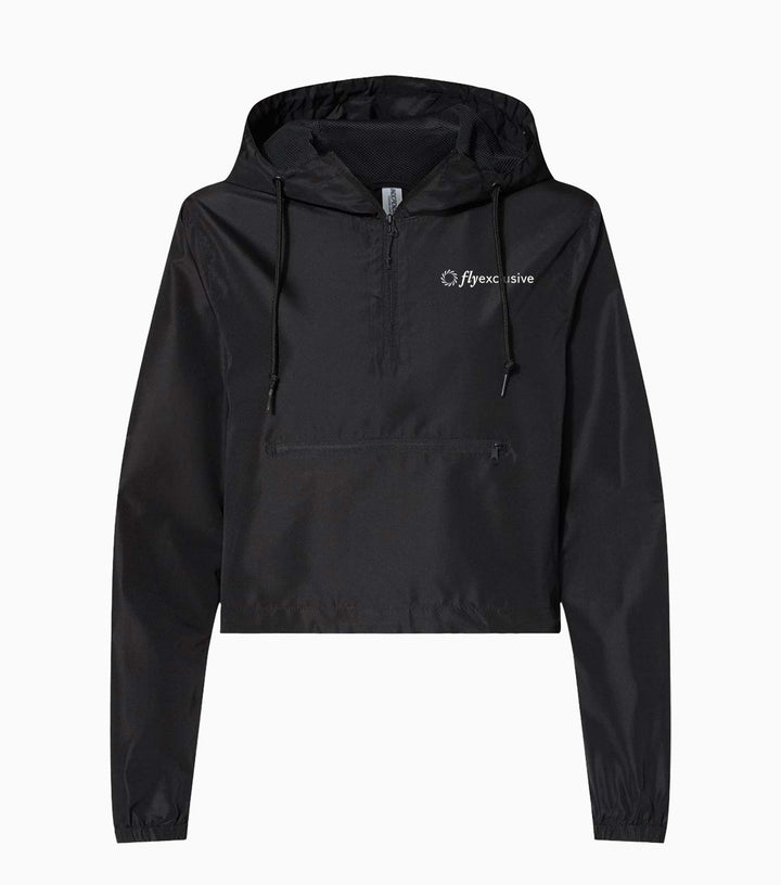 Ladies Lightweight Quarter-Zip Pullover Crop Windbreaker