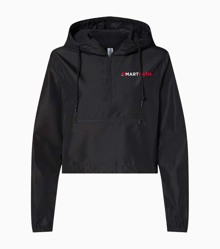 Ladies Lightweight Quarter-Zip Pullover Crop Windbreaker