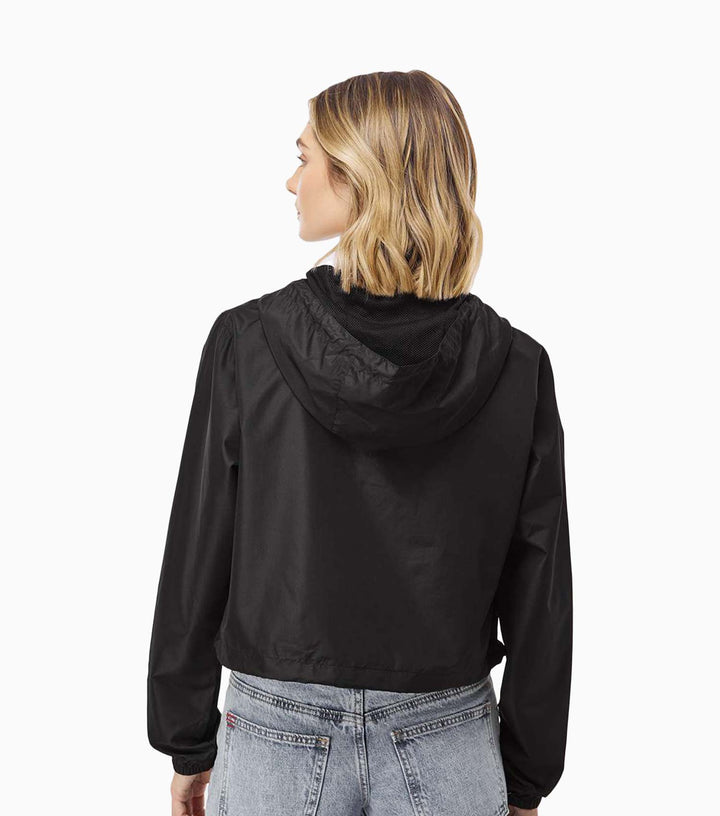 Ladies Lightweight Quarter-Zip Pullover Crop Windbreaker