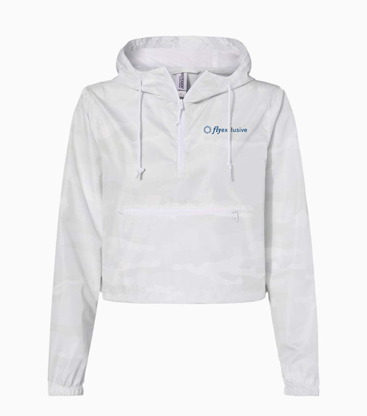 Ladies Lightweight Quarter-Zip Pullover Crop Windbreaker