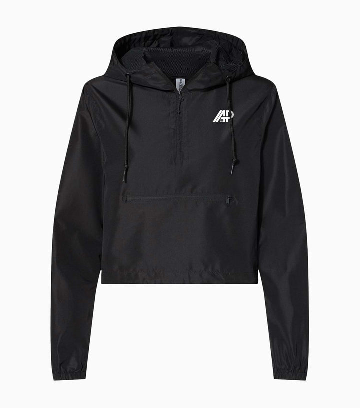 Ladies Lightweight Quarter-Zip Pullover Crop Windbreaker