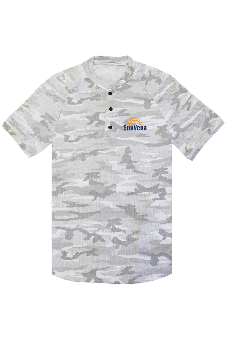 Premium Collarless Polo: Camo