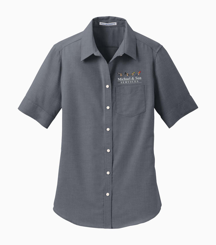 Ladies Short Sleeve SuperPro Oxford Shirt