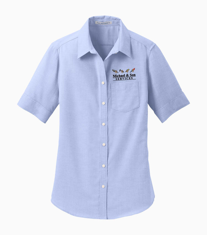 Ladies Short Sleeve SuperPro Oxford Shirt