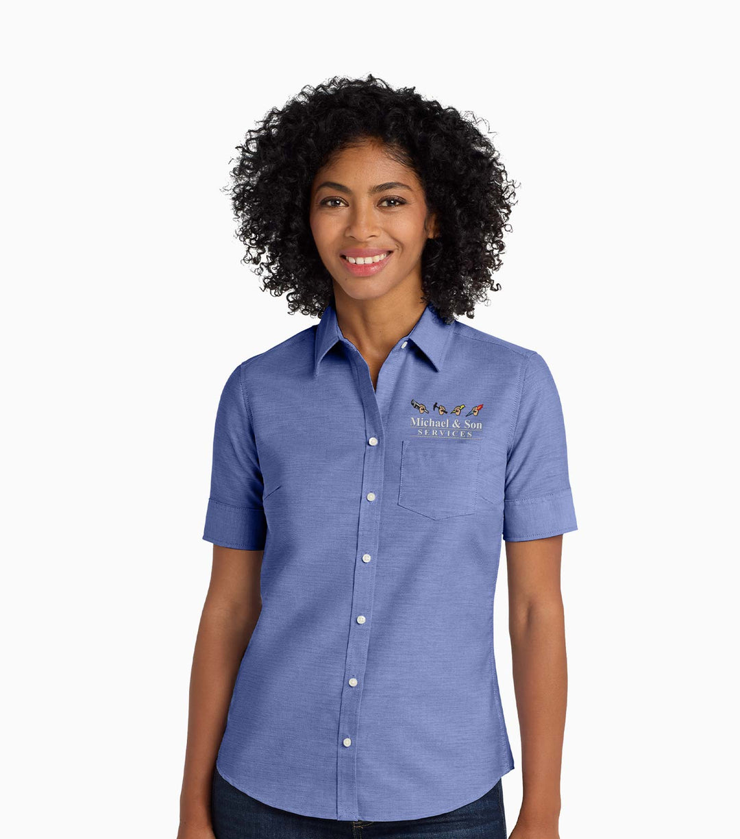 Ladies Short Sleeve SuperPro Oxford Shirt