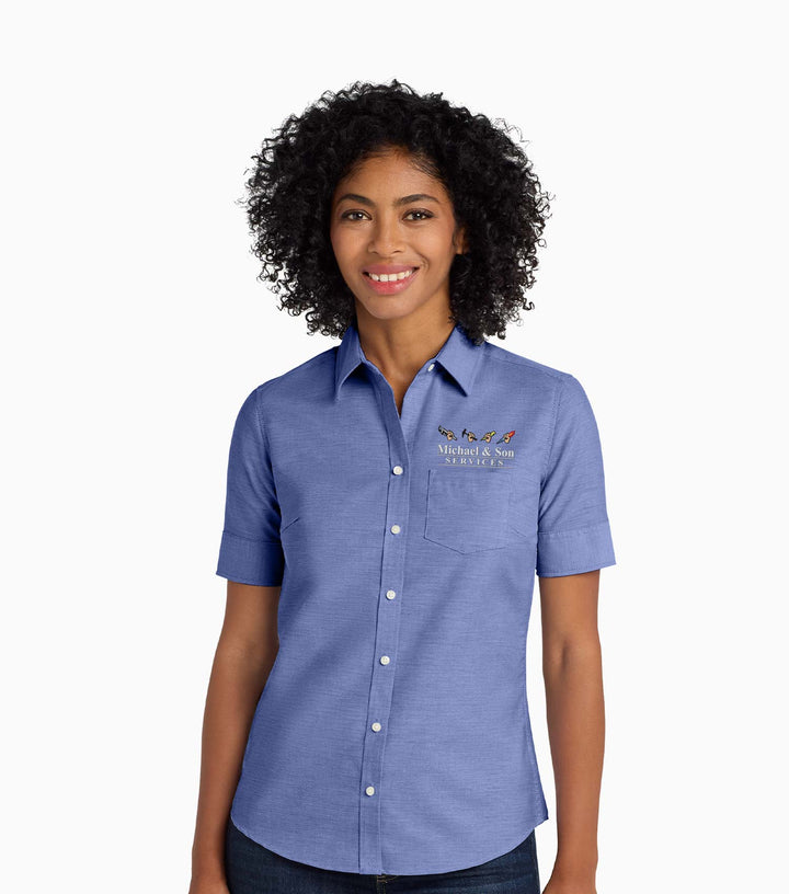 Ladies Short Sleeve SuperPro Oxford Shirt