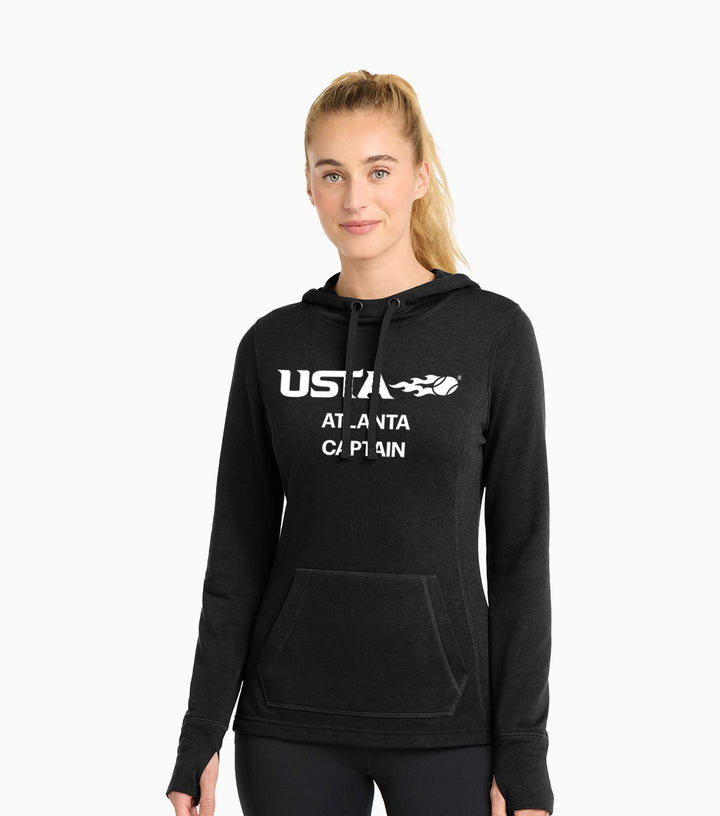 Ladies PosiCharge Tri-Blend Wicking Fleece Hooded Pullover