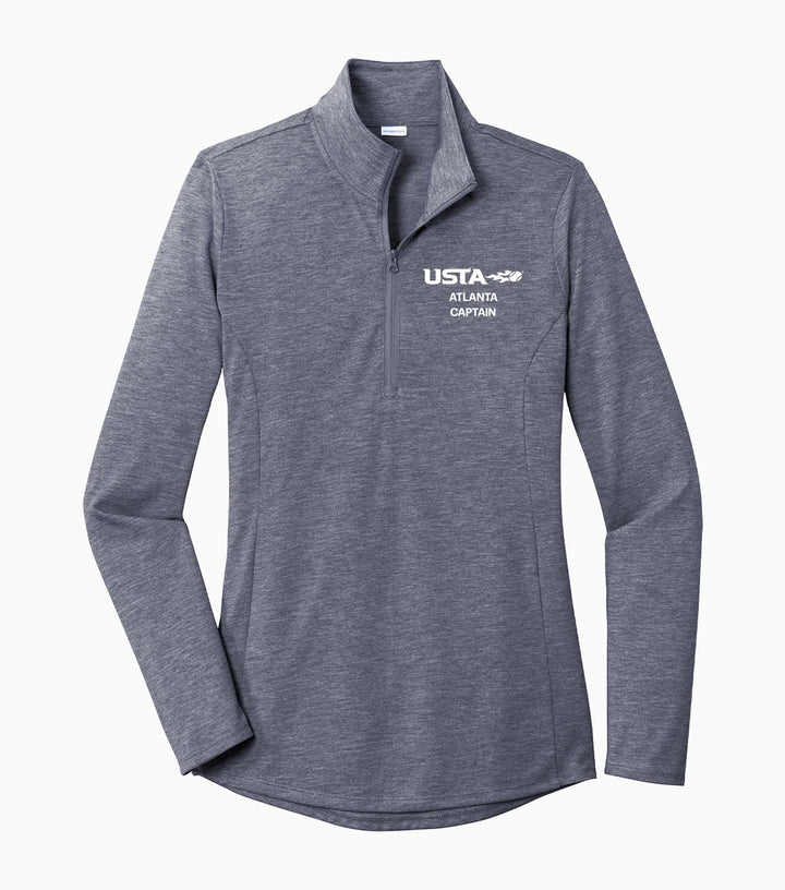 Ladies PosiCharge Tri-Blend Wicking 1/4-Zip Pullover