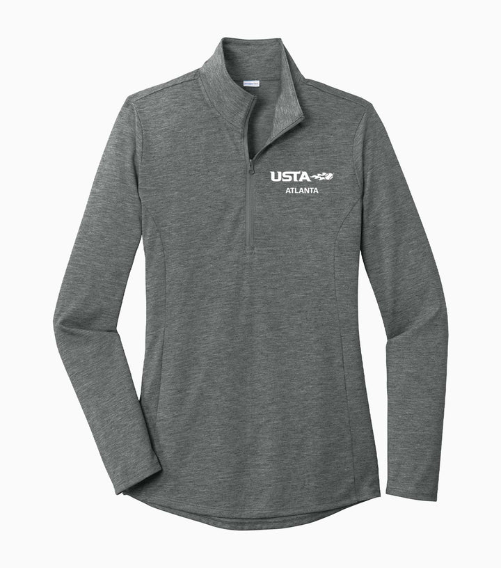 Ladies PosiCharge Tri-Blend Wicking 1/4-Zip Pullover