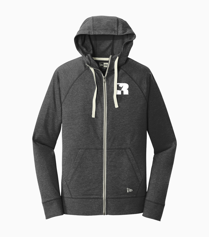 Sueded Cotton Blend Full-Zip Hoodie