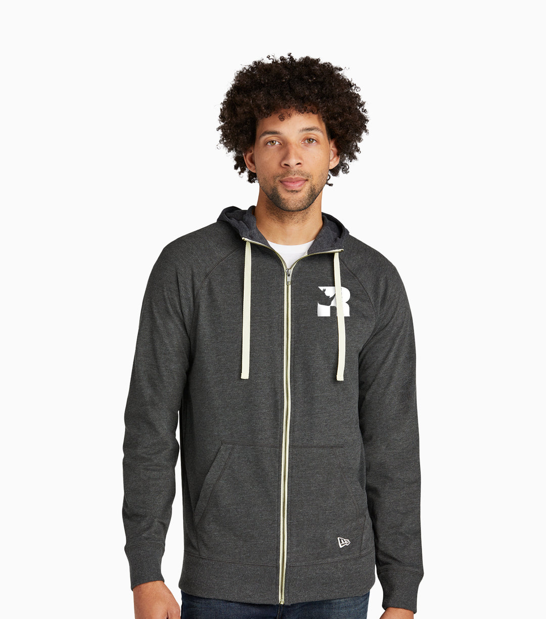 Sueded Cotton Blend Full-Zip Hoodie