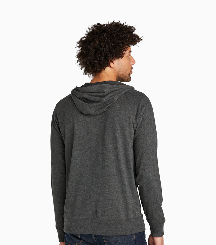 Sueded Cotton Blend Full-Zip Hoodie