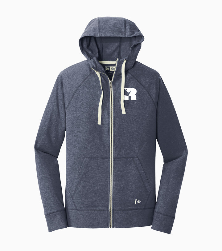Sueded Cotton Blend Full-Zip Hoodie