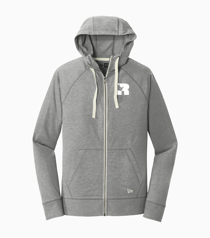 Sueded Cotton Blend Full-Zip Hoodie
