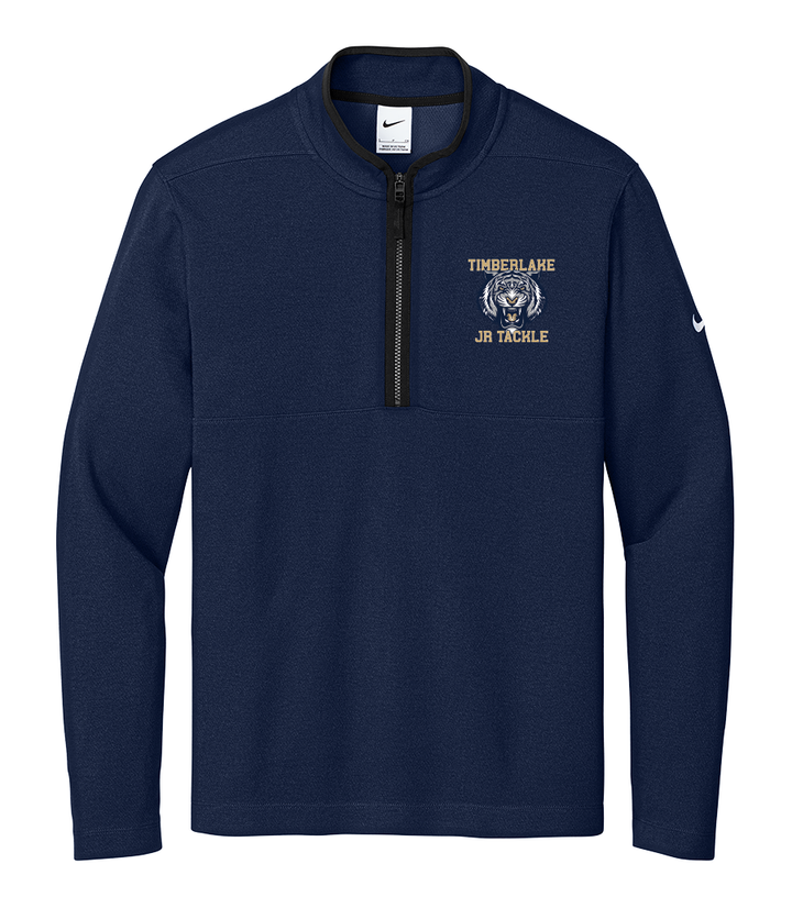 Textured 1/2-Zip Cover-Up